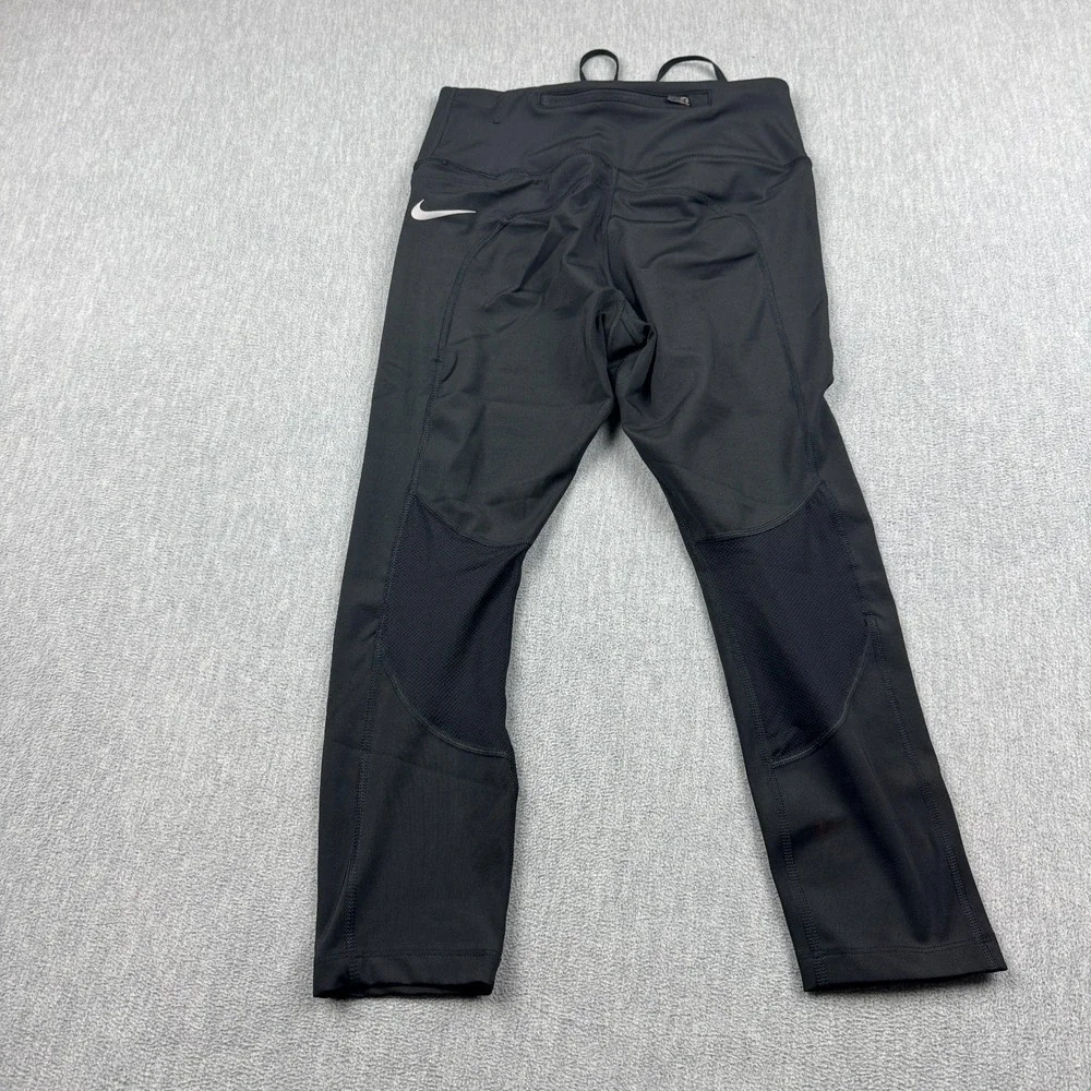 Nike Leggings Womens Small Black Dri Fit Epic Fast Cropped‎ Capri Training Yoga